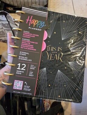Happy Planner Black & Gold "This Is Your Year" 12-Month Classic Planner NEW